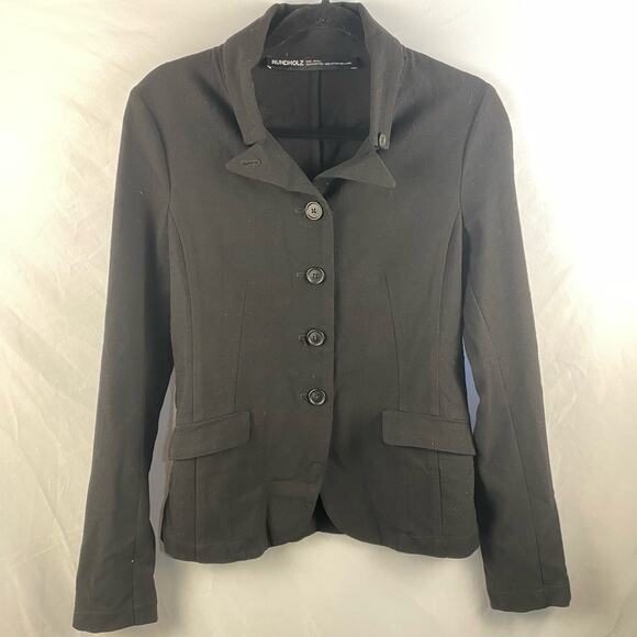 Rundholz‎ Black Wool Fitted Blazer Suit Jacket Single Breasted Size Small - Picture 1 of 8